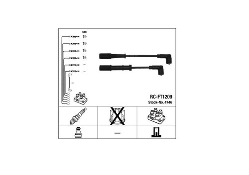 Set cavi candele - ngk, 4746